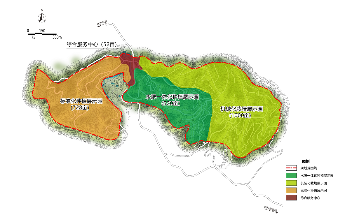 广西国控林投平果油茶产业核心示范区功能分区